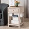 Baxton Studio Dansby Modern Beige Faux Shagreen 1-Drawer End Table 253-14072-ZORO - alternate 9