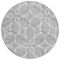 Homeroots 8' Gray And Ivory Round Geometric Washable Indoor Outdoor Area Rug 613009 - alternate 7