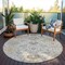 Homeroots 8' Beige Brown And Green Round Damask Washable Indoor Outdoor Area Rug 599396 - alternate 6