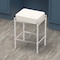 Gatco Rectangle White Leather Vanity Stool Satin Nickel 1357 - alternate 3