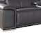 Homeroots Gray Italian Leather Power Reclining U Shaped Seven Piece Corner Sectional With Console 366358 - alternate 6