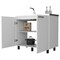 Homeroots 39in Black And Silver Accent Cabinet With One Shelf 518208 - alternate 6