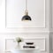 Jonathan Y Zane 9.5 in. 1-Light Modern Farmhouse Industrial Metal Dome LED Pendant, Black/Brass Gold JYL9573A - alternate 10