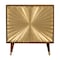 Homeroots 32in Chestnut and Gold Solid Wood Textured Door Accent Cabinet With Two Doors 654281 - alternate 1
