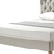 Homeroots Beige Solid Wood Queen Tufted Upholstered Linen Bed 544873 - alternate 8