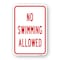 Signmission No Swimming Allowed, Heavy-Gauge Aluminum Rust Proof Parking Sign, 18" H, A-1824-24965 A-1824-24965 - alternate 1