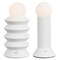 Jonathan Y Soren 13" Modern Scandinavian Ceramic/Glass Geometric Integrated LED Table Lamp, White, 2PK JYL5700A-2SET - alternate 1