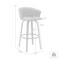 Armen Living Diana 30in Swivel Walnut Wood Bar Stool in Black Faux Leather LCDIBAWABLK30 - alternate 7