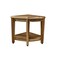 Homeroots 22" Natural Teak Corner Shower Bench With Shelf 376732 - alternate 1