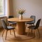 Homeroots 56" Brown Solid Wood Ribbed Texture Pedestal Base Round Dining Table 572214 - alternate 9