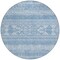 Homeroots 8' Sky Blue And Ivory Round Southwestern Washable Indoor Outdoor Area Rug 582850 - alternate 9