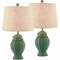 Jonathan Y Margie Wicker 20.5" Bohemian Rustic Iron LED Table Lamp, Green, 2PK JYL4041C-SET2 - alternate 1