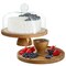Megachef Acacia Wood Multi-Function Cake Stand with Glass Dome Lid 750122132M - alternate 5
