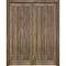 Sartodoors French Double Pocket Doors 60x80 Frames Walnut Solid Core Modern Interior QUADRO4111DP-WLN-60 - alternate 1