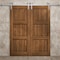 Sartodoors Modern Double Barn Door 84 x 80 inches, Ego 5010 Cognac Oak Veneer, 14FT Silver Rail Track Set, S EGO5010DB-S-DKO-84 - alternate 5