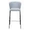 Homeroots Set of Two 29" Gray And Black Faux Leather And Steel Bar Height Bar Chairs 555698 - alternate 7