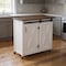 Homeroots 35in Dark Brown and White Wood Rolling Kitchen Cart 402556 - alternate 4