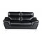 Homeroots 69in Black And Silver Faux Leather Love Seat 329496 - alternate 1