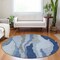 Homeroots 8' Blue Gray And Ivory Round Abstract Washable Indoor Outdoor Area Rug 600956 - alternate 8