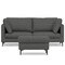 Homeroots 76" Gray Fabric Sofa With Ottoman With Black Legs 641074 - alternate 7