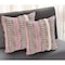 Homeroots Set of Two Pink Striped Cotton Throw Pillow With Fringe, 2PK 554574 - alternate 1