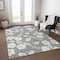Homeroots 5' X 8' Gray And Ivory Floral Washable Indoor Outdoor Area Rug 599887 - alternate 7