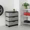 Homeroots 23in Gray and Black Plastic Accent Cabinet With Three Drawers 668934 - alternate 4