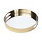 Homeroots 15in Gold And Mirrored Glass Round Metal Tray With Handles 376026 - alternate 1