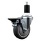 Service Caster 4'' Thermoplastic Rubber Swivel 1-1/2'' Expanding Stem Caster with Brake SCC-EX20S414-TPRB-PLB-112 - alternate 1