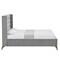 Homeroots Light Gray Velvet Upholstered Queen Bed Frame 544810 - alternate 9