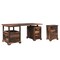 Homeroots 68" Dark Brown Solid Wood Writing Desk and Bookshelf Set With Four Drawers 634355 - alternate 1