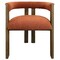 Homeroots Burnt Orange and Brown Upholstered Boucle Open Back Dining Arm Chair 555322 - alternate 7