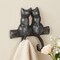 Homeroots Two Hook 5in Black Cast Iron Cats Wall Hook 724073 - alternate 7