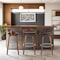 Armen Living Sonia 30" Bar Height Swivel Brown Faux Leather and Walnut Wood Bar Stool LCSOBABRWA30 - alternate 9
