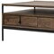 Homeroots 56" Brown and Black Solid Wood and Metal Coffee Table With Three Drawers 376306 - alternate 7