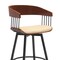 Armen Living Athena 31in Swivel Walnut Wood Bar Stool in Cream Faux Leather with Black Metal LCATBAWACR30 - alternate 5
