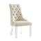 Homeroots Set of Two Tufted Cream and Clear Upholstered Linen Dining Side Chairs 543513 - alternate 7