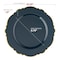 Smarty Had A Party 10.25" Navy with Gold Rim Round Blossom Disposable Plastic Dinner Plates (120 Plates), 120PK 4840NG-CASE - alternate 8