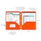 C-Line Products 8-1/2" x 11" Orange Two-Pocket 3-Hole Punch Heavyweight Poly Portfolio Folder, 25EA/BX, 6BX/CT 33932-BX - alternate 4