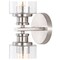 Jonathan Y Jules Edison 16.5" Cylinder 2-Light Iron/Seeded Glass Farmhouse Contemporary LED Wall Sconce, Nickel JYL7577C - alternate 12