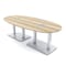 Skutchi Designs Boval Conference Table With Power, 48 in W, 96 in L, Brown HAR-BOVL-48X96-DOU-K525-ESIL - alternate 1