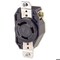 Leviton Flanged Locking Receptacle, L9-30R, 30 A, 600V AC, Single Phase, 2 Pole, Flush Mount, Black 2650 - alternate 1