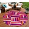 Homeroots 8' Red Purple And Copper Round Geometric Washable Indoor Outdoor Area Rug 598258 - alternate 1