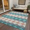 Homeroots 9' X 12' Teal Blue Gray And Copper Geometric Washable Indoor Outdoor Area Rug 597930 - alternate 9