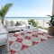 Homeroots 8' X 10' Red And Navy Blue Floral Washable Indoor Outdoor Area Rug 610772 - alternate 9