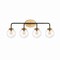 Jonathan Y Caleb 30.75" 4-Light Contemporary Transitional Iron/Glass LED Vanity Light, Black/Brass Gold JYL9554A - alternate 1