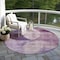 Homeroots 8' Purple And Lavender Round Geometric Washable Indoor Outdoor Area Rug 604925 - alternate 9