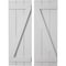Ekena Millwork Rustic Three Board Joined Board-n-Batten Smooth Faux Wood Shutters w/Z-Board, 16 1/2W x 44H, PR SHUBJZ16X44SMPR - alternate 1