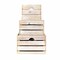 Homeroots Set of Three Organic Whitewash and Natural Distressed Wood Stacking Milk Crates, 3PK 471955 - alternate 3