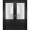 Sartodoors Sliding French Double Pocket Doors 48 x 96 inches, Lucia 22 Matte Black with Rain Glass, Kit Trims LUCIA22DP-BLK-4896 - alternate 1